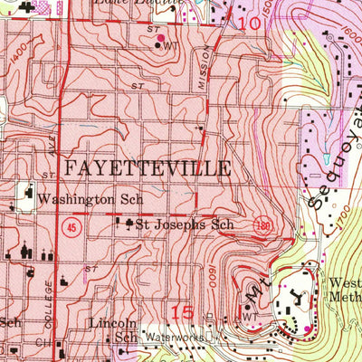 United States Geological Survey Fayetteville, AR (1958, 24000-Scale) digital map