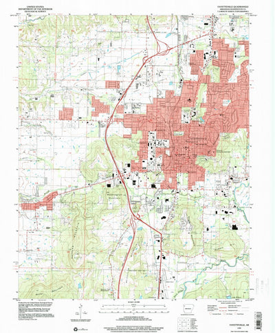United States Geological Survey Fayetteville, AR (1995, 24000-Scale) digital map