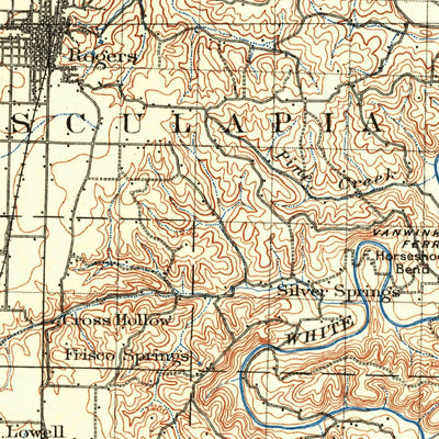 United States Geological Survey Fayetteville, AR-MO (1899, 125000-Scale) digital map