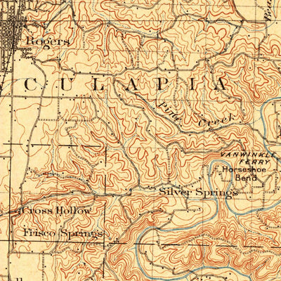 United States Geological Survey Fayetteville, AR-MO (1901, 125000-Scale) digital map