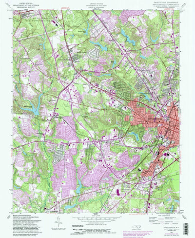 United States Geological Survey Fayetteville, NC (1957, 24000-Scale) digital map