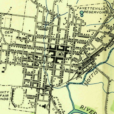 United States Geological Survey Fayetteville, TN (1936, 24000-Scale) digital map