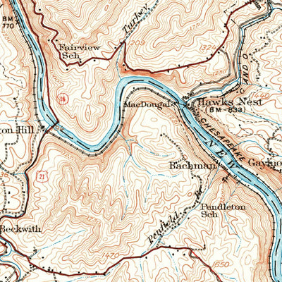 United States Geological Survey Fayetteville, WV (1928, 62500-Scale) digital map