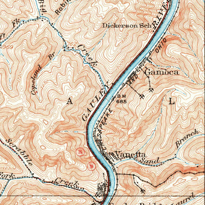 United States Geological Survey Fayetteville, WV (1928, 62500-Scale) digital map
