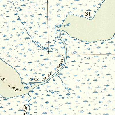 United States Geological Survey Fearman Lake, LA (1954, 31680-Scale) digital map