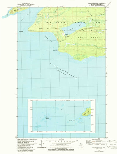 United States Geological Survey Feldtmann Lake, MI (1985, 24000-Scale) digital map