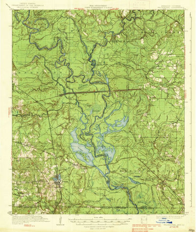 United States Geological Survey Felsenthal, AR-LA (1938, 62500-Scale) digital map