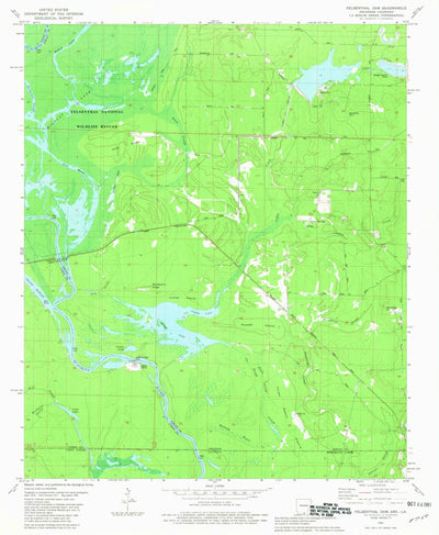 United States Geological Survey Felsenthal Dam, AR-LA (1981, 24000-Scale) digital map