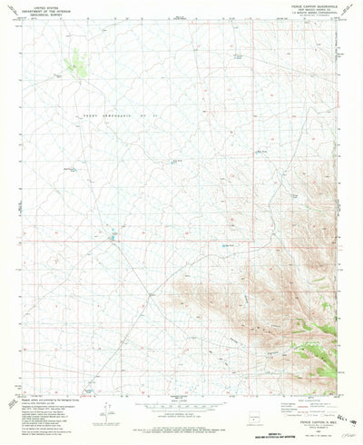 United States Geological Survey Fence Canyon, NM (1981, 24000-Scale) digital map