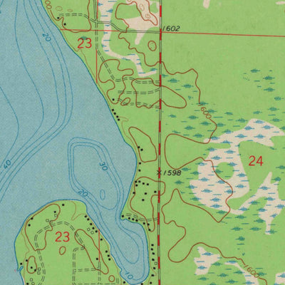 United States Geological Survey Fence Lake, WI (1971, 24000-Scale) digital map