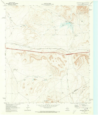 United States Geological Survey Fencepost Draw, TX (1970, 24000-Scale) digital map