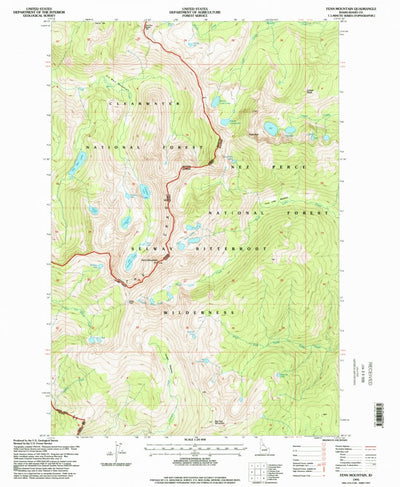 United States Geological Survey Fenn Mountain, ID (1995, 24000-Scale) digital map
