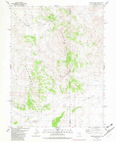 United States Geological Survey Ferber Peak, NV-UT (1982, 24000-Scale) digital map