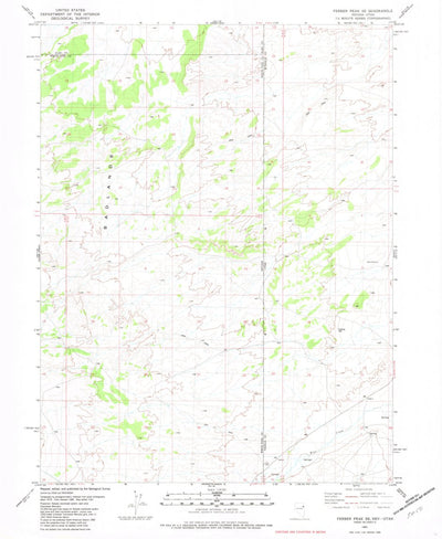 United States Geological Survey Ferber Peak SE, NV-UT (1982, 24000-Scale) digital map