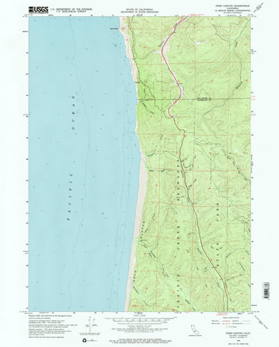 United States Geological Survey Fern Canyon, CA (1966, 24000-Scale) digital map