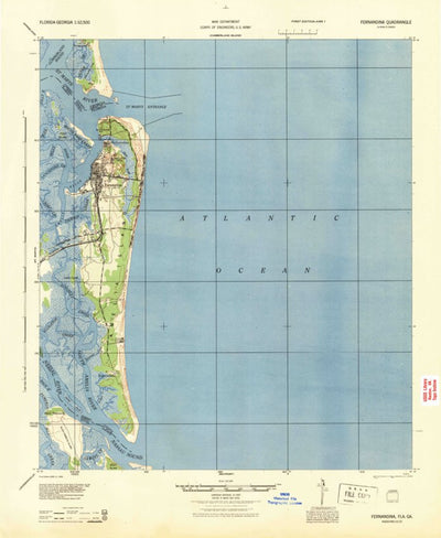United States Geological Survey Fernandina, FL-GA (1944, 62500-Scale) digital map
