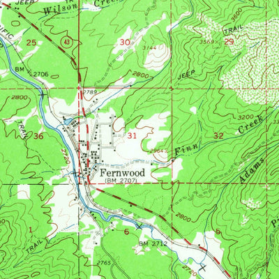 United States Geological Survey Fernwood, ID (1961, 62500-Scale) digital map