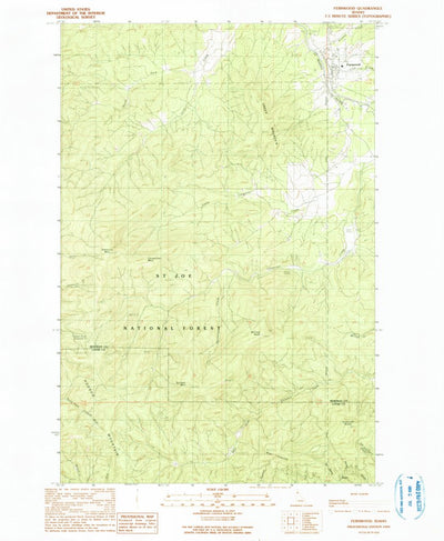 United States Geological Survey Fernwood, ID (1990, 24000-Scale) digital map