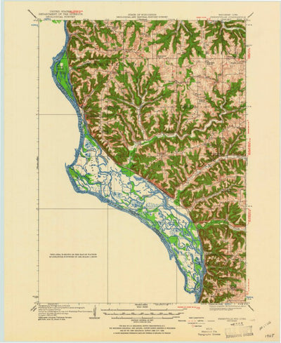 United States Geological Survey Ferryville, WI-IA (1929, 62500-Scale) digital map