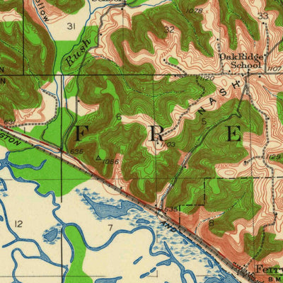 United States Geological Survey Ferryville, WI-IA (1929, 62500-Scale) digital map