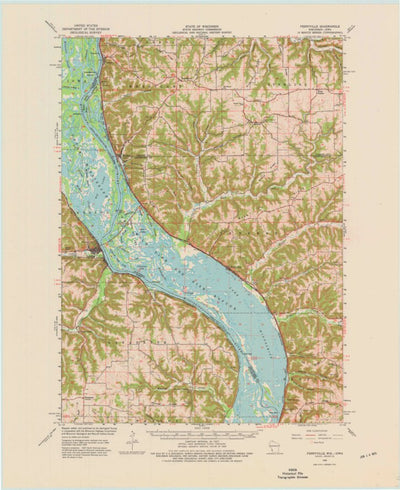 United States Geological Survey Ferryville, WI-IA (1966, 62500-Scale) digital map