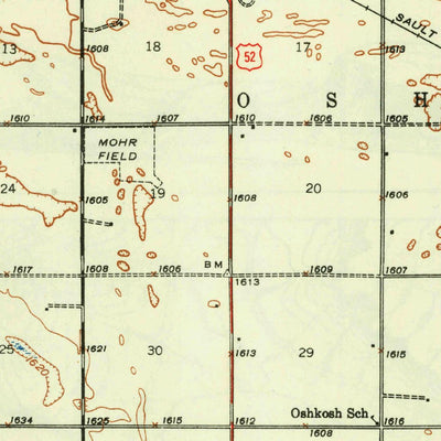 United States Geological Survey Fessenden, ND (1948, 62500-Scale) digital map
