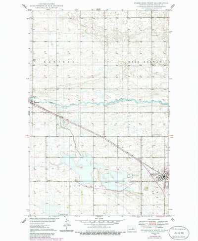 United States Geological Survey Fessenden West, ND (1949, 24000-Scale) digital map