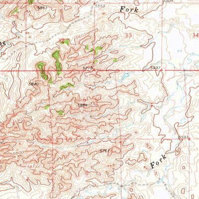 United States Geological Survey Fifty-Five Ranch, WY (1959, 62500-Scale) digital map