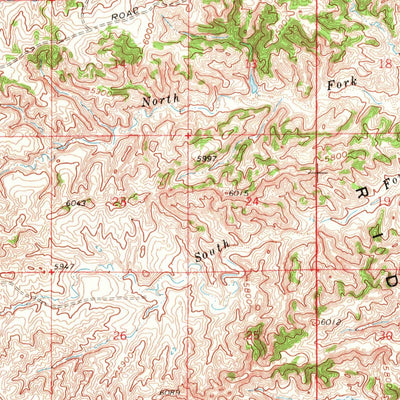 United States Geological Survey Fifty-Five Ranch, WY (1959, 62500-Scale) digital map