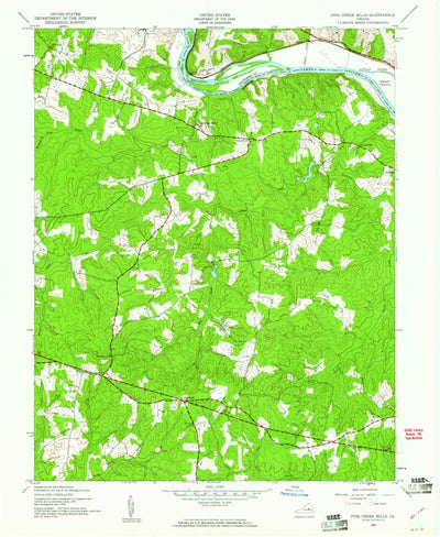 United States Geological Survey Fine Creek Mills, VA (1943, 24000-Scale) digital map