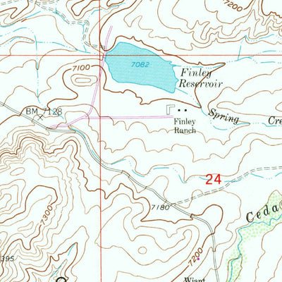 United States Geological Survey Finley Reservoir, WY (1961, 24000-Scale) digital map