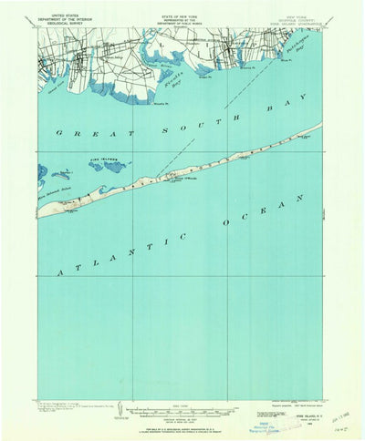 United States Geological Survey Fire Island, NY (1902, 62500-Scale) digital map