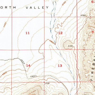 United States Geological Survey Fireball Ridge, NV (1957, 62500-Scale) digital map