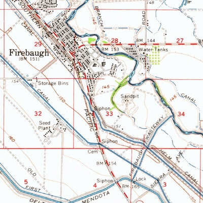 United States Geological Survey Firebaugh, CA (1962, 62500-Scale) digital map