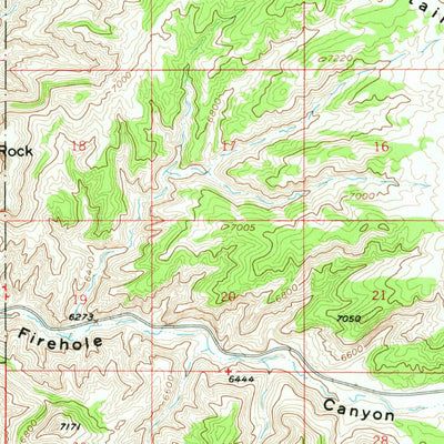 United States Geological Survey Firehole Basin, WY (1966, 62500-Scale) digital map