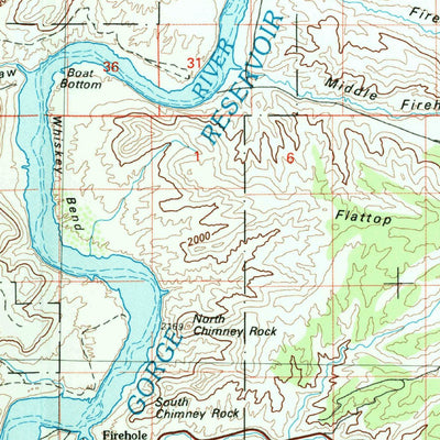 United States Geological Survey Firehole Canyon, WY-UT-CO (1980, 100000-Scale) digital map