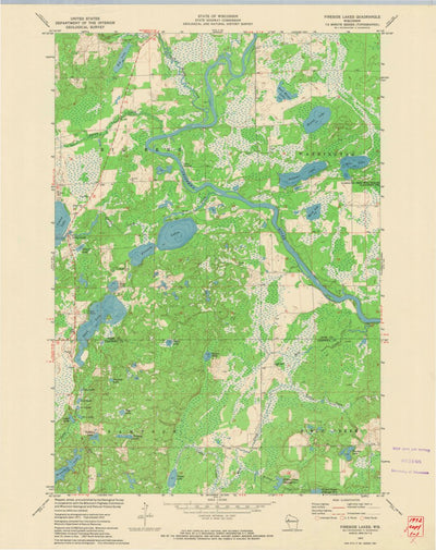 United States Geological Survey Fireside Lakes, WI (1972, 24000-Scale) digital map
