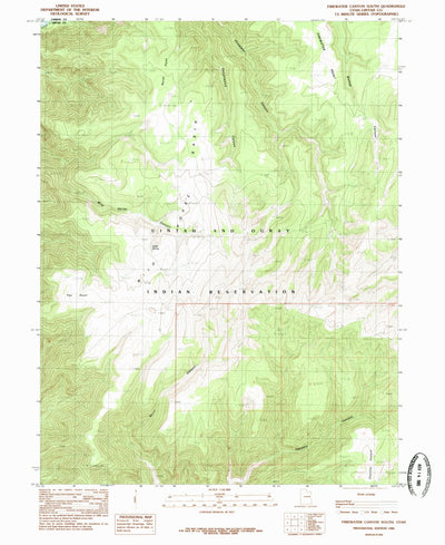 United States Geological Survey Firewater Canyon South, UT (1985, 24000-Scale) digital map