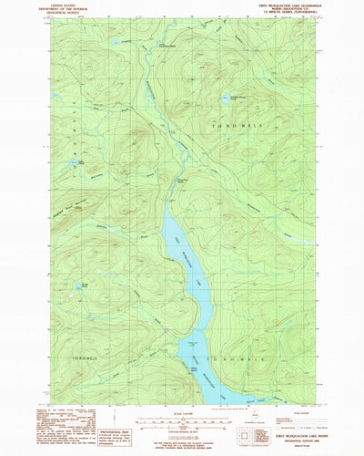 United States Geological Survey First Musquacook Lake, ME (1986, 24000-Scale) digital map