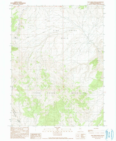 United States Geological Survey Fish Creek Basin, NV (1990, 24000-Scale) digital map
