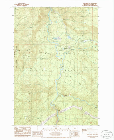 United States Geological Survey Fish Creek Mountain, OR (1985, 24000-Scale) digital map