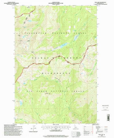 United States Geological Survey Fish Lake, ID (1995, 24000-Scale) digital map