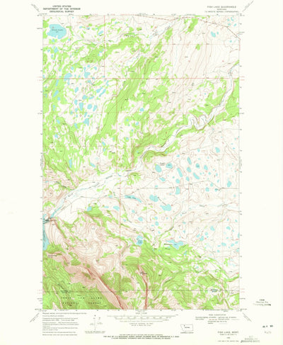 United States Geological Survey Fish Lake, MT (1968, 24000-Scale) digital map