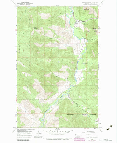 United States Geological Survey Fisher Mountain, MT (1966, 24000-Scale) digital map