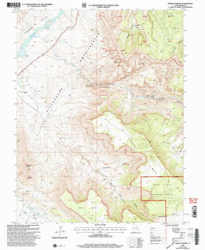 United States Geological Survey Fisher Towers, UT (2001, 24000-Scale) digital map