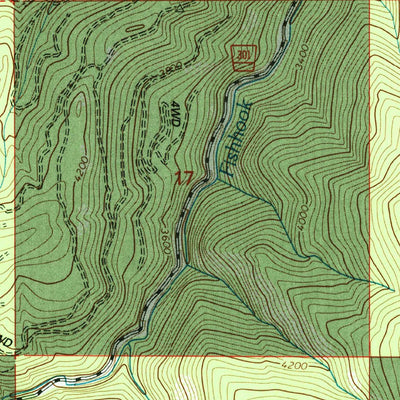 United States Geological Survey Fishhook Creek, ID (1995, 24000-Scale) digital map