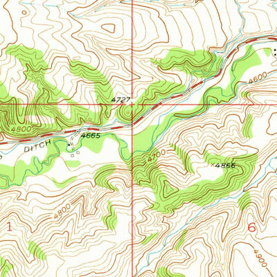 United States Geological Survey Fishtail, MT (1956, 24000-Scale) digital map