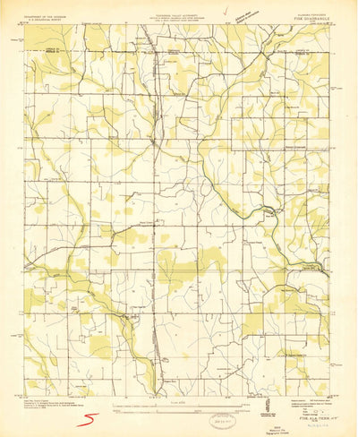 United States Geological Survey Fisk, AL-TN (1936, 24000-Scale) digital map