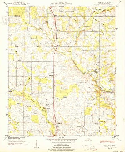 United States Geological Survey Fisk, AL-TN (1951, 24000-Scale) digital map