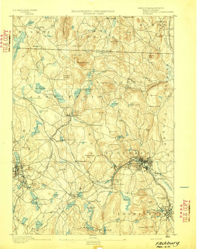 United States Geological Survey Fitchburg, MA-NH (1893, 62500-Scale) digital map